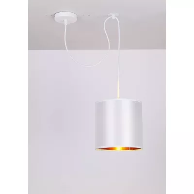 Závěsné moderní osvětlení ATLANTA - 1xE27, 40W, bílé / zlaté