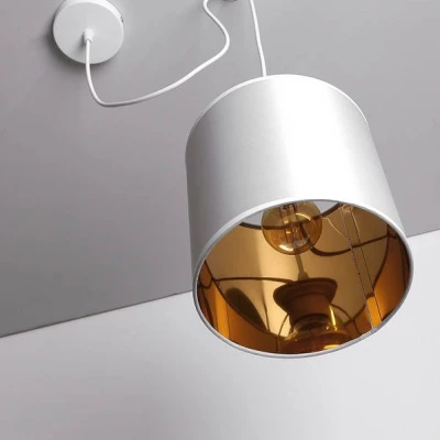 Závěsné moderní osvětlení ATLANTA - 1xE27, 40W, bílé / zlaté