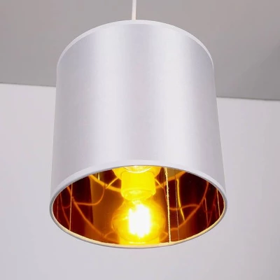 Závěsné moderní osvětlení ATLANTA - 1xE27, 40W, bílé / zlaté