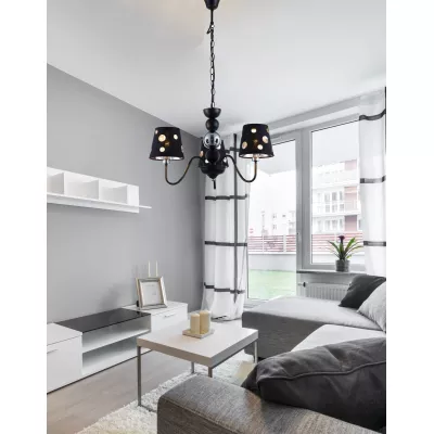 Závěsné tříramenné světlo na řetězu BATLEY - 3xE14, 60W, černé