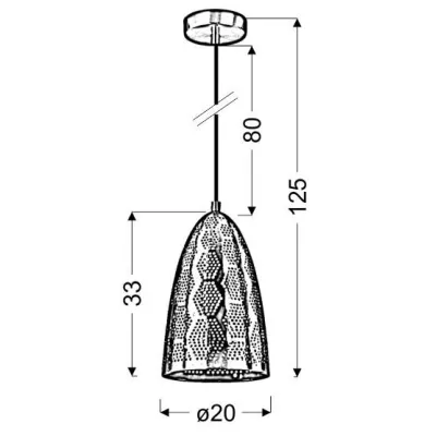 Závěsné designové osvětlení BENE - 1xE27, 60W, 20cm, černé