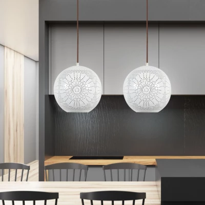 Závěsné designové svítidlo BENE - 1xE27, 60W, 25cm, bílé