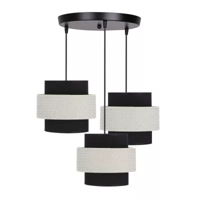Závěsné moderní osvětlení BENTA - 3xE27, 40W, černé / krémové