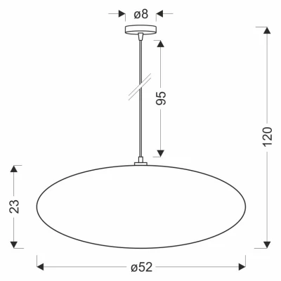 Designové závěsné osvětlení CAFEE - 1xE27, 40W, 52cm, kulaté, černé / latte