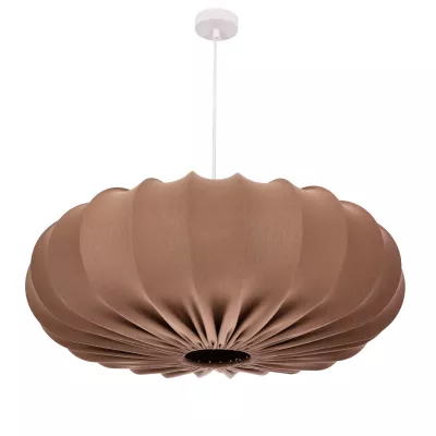 Designové závěsné osvětlení CAFEE - 1xE27, 40W, 66cm, kulaté, bílé / mokka