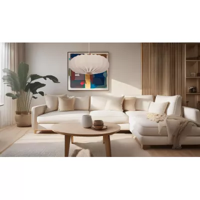 Designové závěsné osvětlení CAFEE - 1xE27, 40W, 66cm, kulaté, bílé / frappé