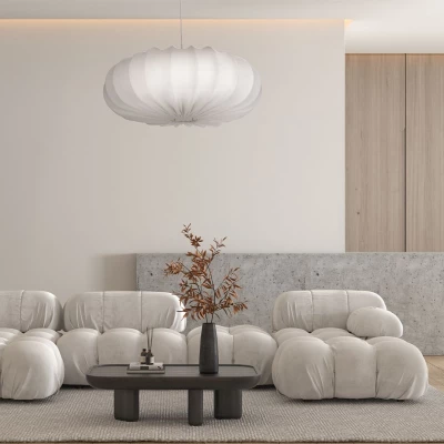 Designové závěsné osvětlení CAFEE - 1xE27, 40W, 52cm, kulaté, černé / latte