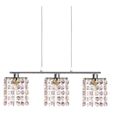 Závěsné svítidlo nad jídelní stůl CLASSIC - 3xG9, 40W, chromované / fialové