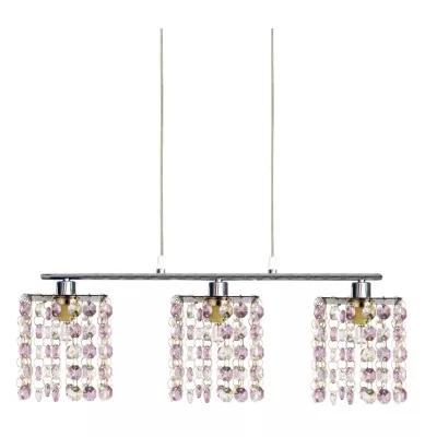 Závěsné svítidlo nad jídelní stůl CLASSIC - 3xG9, 40W, chromované / fialové