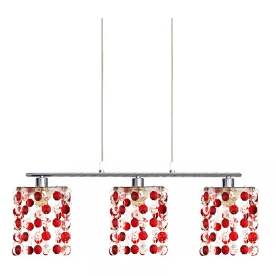 Závěsné svítidlo nad jídelní stůl CLASSIC - 3xG9, 40W, chromované / červené