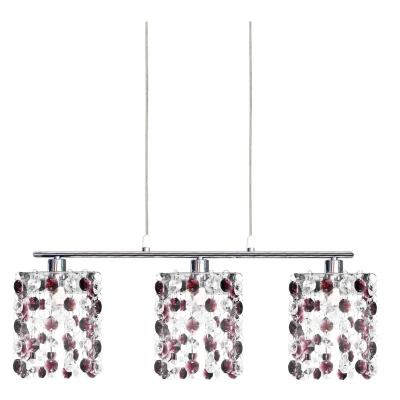 Závěsné svítidlo nad jídelní stůl CLASSIC - 3xG9, 40W, chromované / vínové