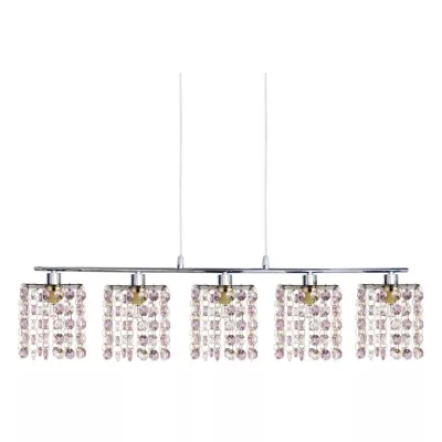 Závěsné svítidlo nad jídelní stůl CLASSIC - 5xG9, 40W, chromované / fialové