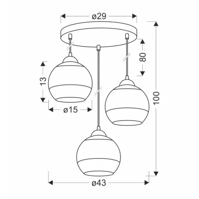 Závěsné osvětlení CONTESSA - 3xE27, 40W, černé / zlaté / bílé