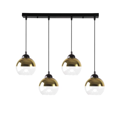 Závěsné osvětlení nad jídelní stůl CONTESSA - 4xE27, 40W, černé / zlaté / bílé
