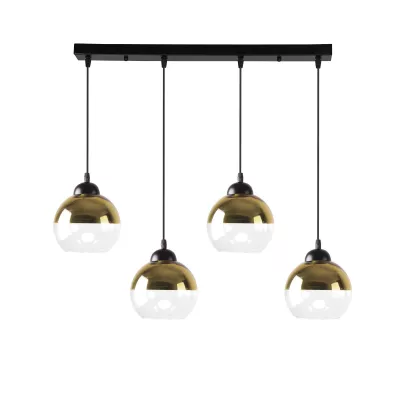 Závěsné osvětlení nad jídelní stůl CONTESSA - 4xE27, 40W, černé / zlaté / bílé