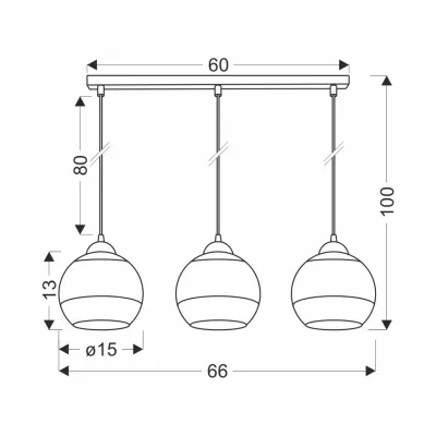 Závěsné osvětlení nad jídelní stůl CONTESSA - 3xE27, 40W, černé / zlaté / bílé