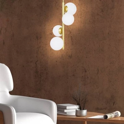 Závěsné art deco svítidlo CORDEL - 4xG9, 28W, mosazné / bílé