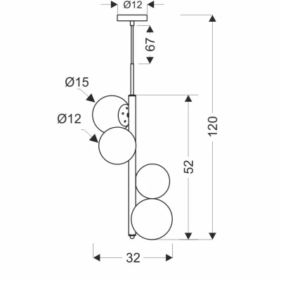 Závěsné art deco svítidlo CORDEL - 4xG9, 28W, mosazné / bílé