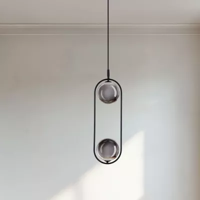 Závěsné art deco osvětlení CORDEL - 2xG9, 28W, černé / grafitové