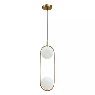 Závěsné art deco osvětlení CORDEL - 2xG9, 28W, zlaté / bílé