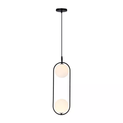 Závěsné art deco osvětlení CORDEL - 2xG9, 28W, černé / bílé