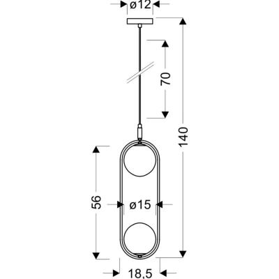 Závěsné art deco osvětlení CORDEL - 2xG9, 28W, černé / bílé