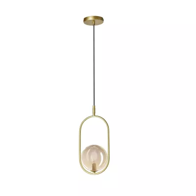 Závěsné art deco osvětlení CORDEL - 1xG9, 28W, mosazné / jantarové