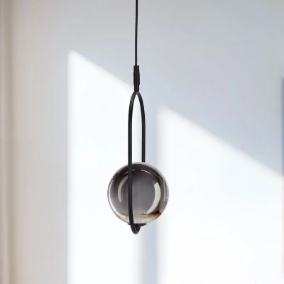 Závěsné art deco osvětlení CORDEL - 1xG9, 28W, černé / grafitové