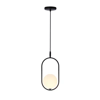 Závěsné art deco osvětlení CORDEL - 1xG9, 28W, černé / bílé