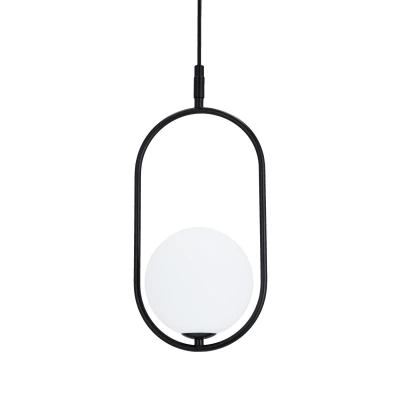 Závěsné art deco osvětlení CORDEL - 1xG9, 28W, černé / bílé