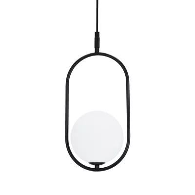 Závěsné art deco osvětlení CORDEL - 1xG9, 28W, černé / bílé