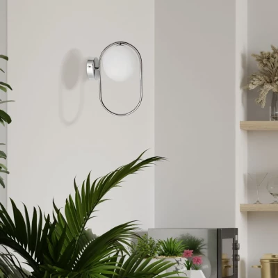 Art deco nástěnné osvětlení CORDEL - 1xG9, 28W, chromované / bílé