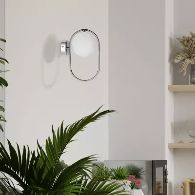 Art deco nástěnné osvětlení CORDEL - 1xG9, 28W, chromované / bílé