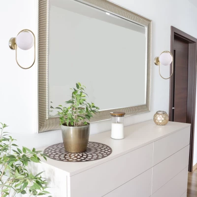 Art deco nástěnné osvětlení CORDEL - 1xG9, 28W, mosazné / bílé