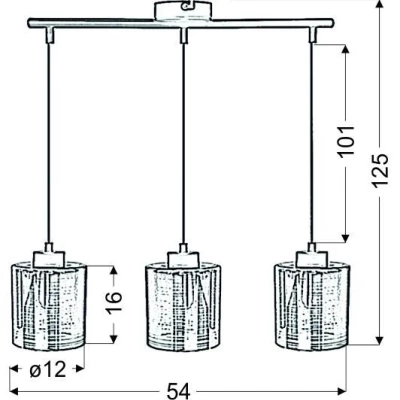 Moderní závěsné osvětlení nad jídelní stůl COX - 3xE27, 60W, chromované