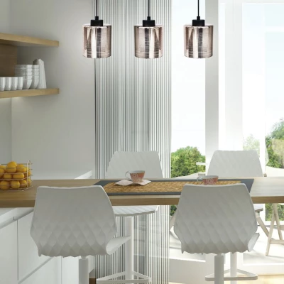 Moderní závěsné osvětlení nad jídelní stůl COX - 3xE27, 60W, chromované