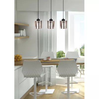 Moderní závěsné osvětlení nad jídelní stůl COX - 3xE27, 60W, chromované