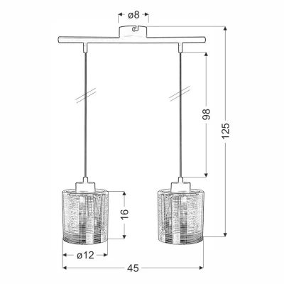 Moderní závěsné osvětlení nad jídelní stůl COX - 2xE27, 60W, chromované