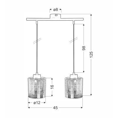 Moderní závěsné osvětlení nad jídelní stůl COX - 2xE27, 60W, chromované