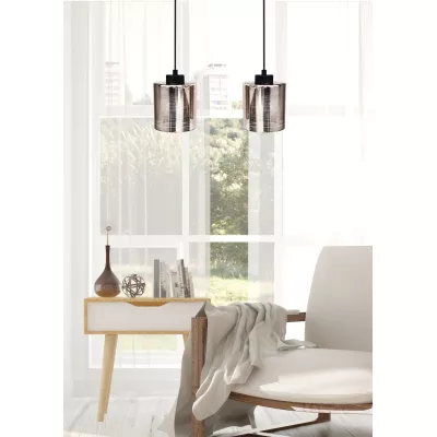 Moderní závěsné osvětlení nad jídelní stůl COX - 2xE27, 60W, chromované