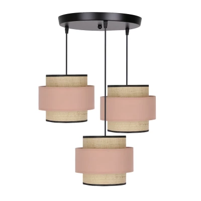 Závěsné osvětlení  NANI - 3xE27, 40W, černé / béžové / lososové