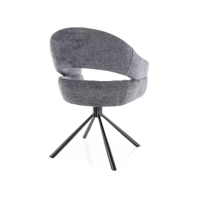Otočná jídelní židle ALITA - šedá / černá