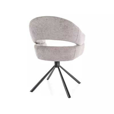 Otočná jídelní židle ALITA - světle šedá / černá