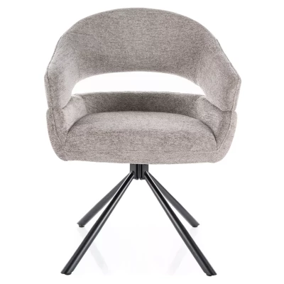 Otočná jídelní židle ALITA - světle šedá / černá