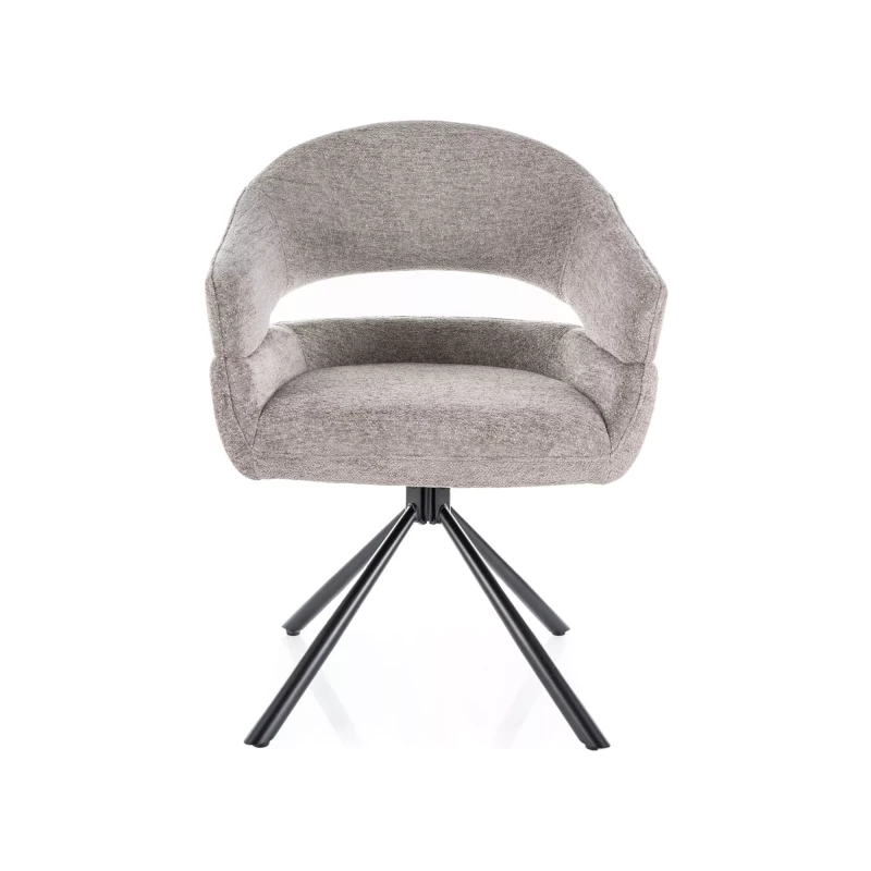 Otočná jídelní židle ALITA - světle šedá / černá