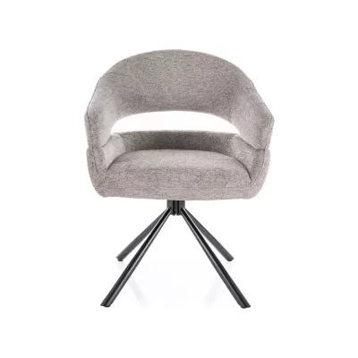 Otočná jídelní židle ALITA - světle šedá / černá