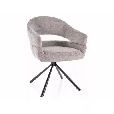 Otočná jídelní židle ALITA - světle šedá / černá