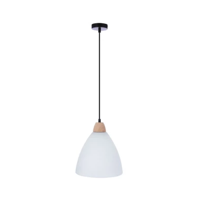 Závěsné skandinávské svítidlo NAPOLA - 1xE27, 60W, bílé / hnědé