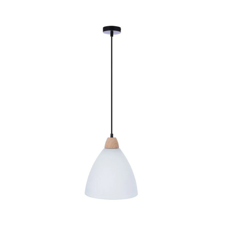 Závěsné skandinávské svítidlo NAPOLA - 1xE27, 60W, bílé / hnědé