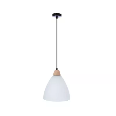 Závěsné skandinávské svítidlo NAPOLA - 1xE27, 60W, bílé / hnědé